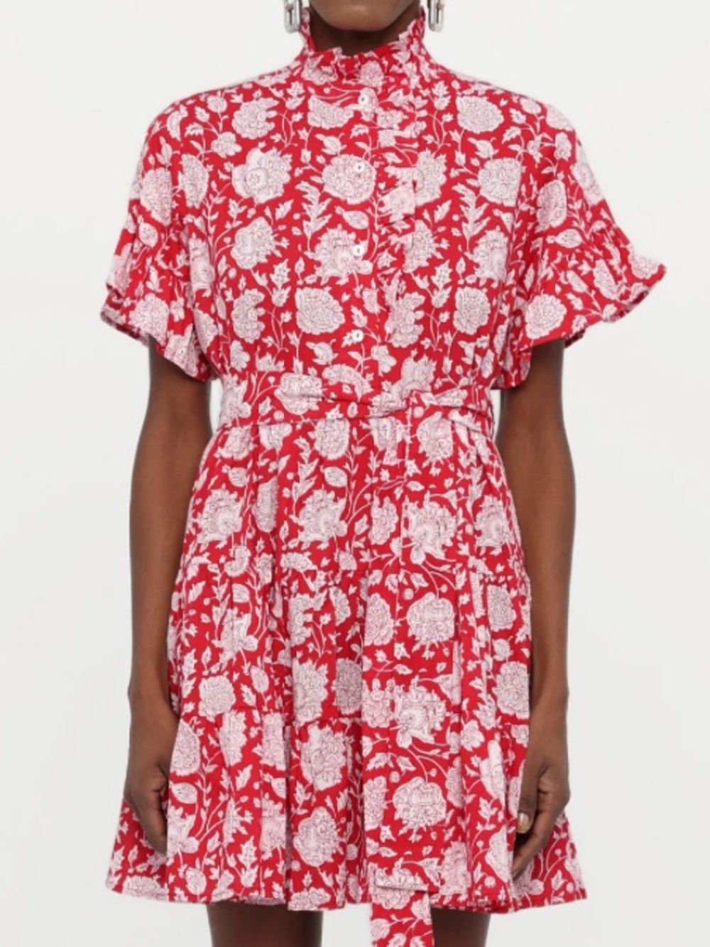MILLE Resort Violetta Ruffle Shirt Dress in Zinnia Floral NO BELT*